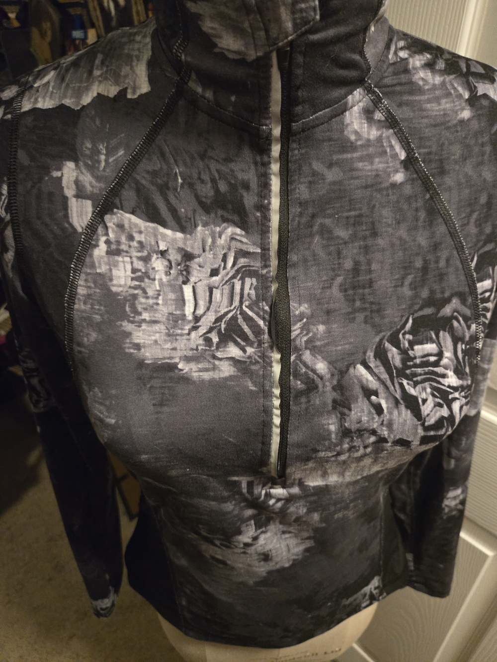 C9 by Champion Black & Gray Abstract Half-Zip Ski Jacket